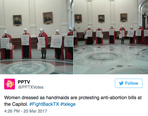 micdotcom: Women wore red ‘Handmaid’s Tale’ robes to Texas Senate in protest