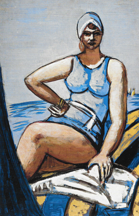 Quappi in Blue in a BoatMax Beckmann (German; 1884–1950)1926 / 1950Gouache and oil on paper mounted 