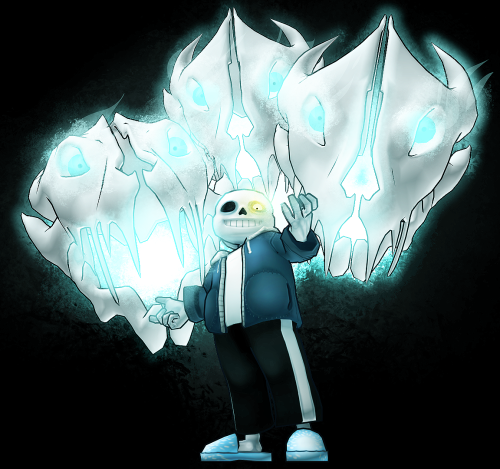 teawitch3d:  So uh I wanted to test out how my Gasterblasters were looking next to my Sans model and then got…. really carried away…… All 3d! with just a bunchload of photoshopping! 