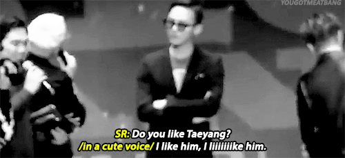 yougotmeatbang:Although Seungri was only imirating a fangirl’s voice, this still counts. You should 