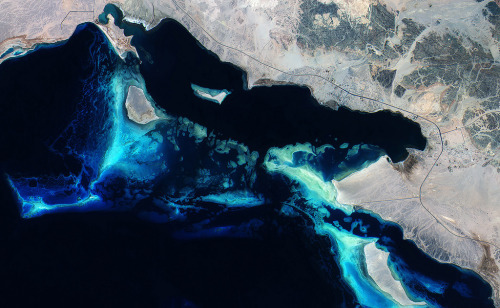 Coral reefs par European Space AgencyVia Flickr :These coral reefs off the coast of Saudi Arabia are