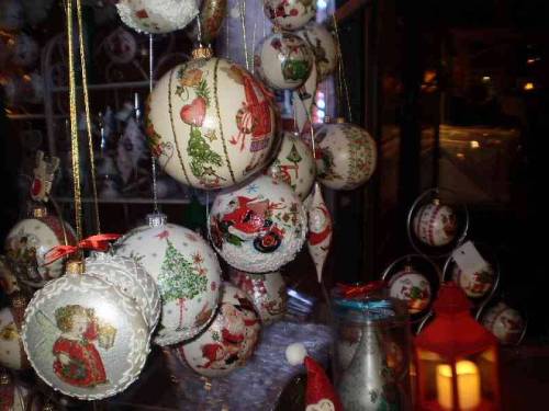 Merchandise offered in city Wroclaw, Poland, during Christmas market.