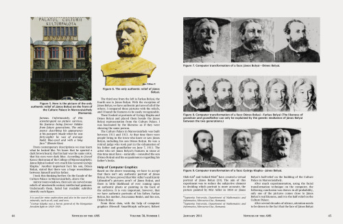 Tamás Dénes, Real Face of János Bolyai, «Notices», Volume 58, Number 1, January 2011, pp. 41-51 (pdf