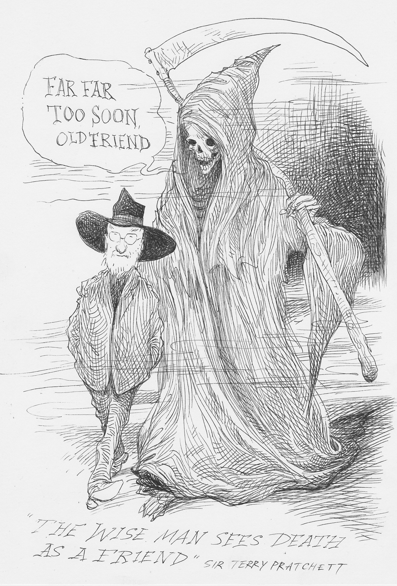 neil-gaiman:chrisriddellblog:Terry Pratchett  I swore I wouldn’t reblog any pictures