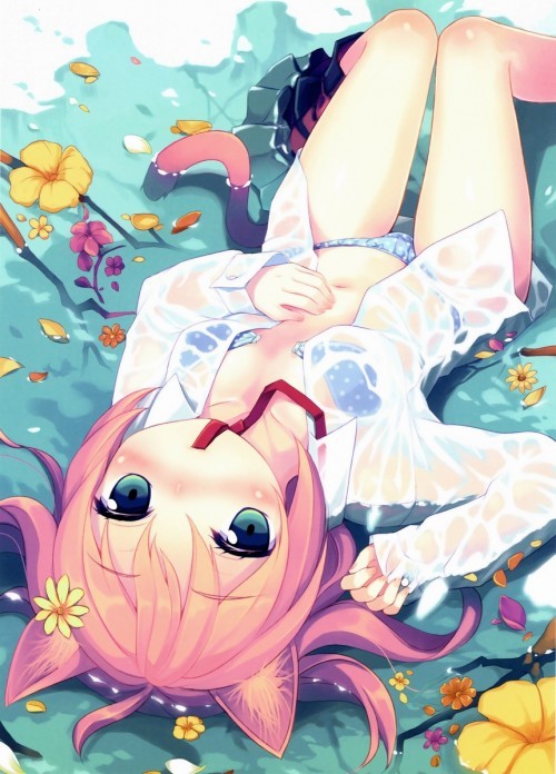 【二次・ZIP】女の子の濡れた服が体に貼り付いたり、透け透けになってるのが堪らん虹画像 | 桃色虹画像 -二次元萌え画像エロ画像まとめ-