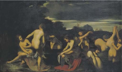 Ippolito Scarsella detto Scarsellino  (1550 - 1620)Ninfe al bagno