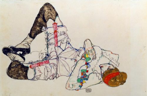 Lying on his back woman  -  Egon Schiele  1914.Austrian  1890-1918Kunstmuseum BaselPhoto: Kunstmuseu