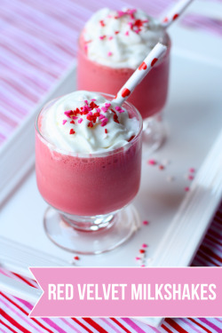 thecakebar:  Mini Red Velvet Milkshakes for Valentine’s Day!