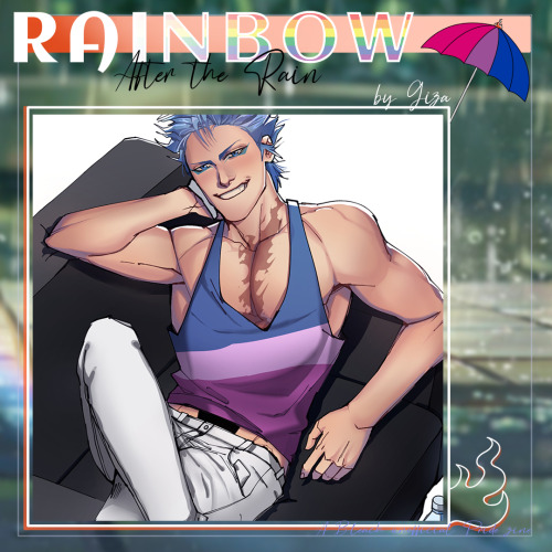 pridebleach:



🌥️🌈After the rain, @gizaart ’s preview shines through…🌈🌥️Our esteemed guest really delivered a mouth-watering piece 👀 #YEAH WHOOOO #rainbow: after the rain #Zines#Bleach#grimmjow jaegerjaquez