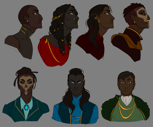 olliedollie1204: baserbeanz: Some Kravitz concepts!  [id: a series of 7 bust shots of different