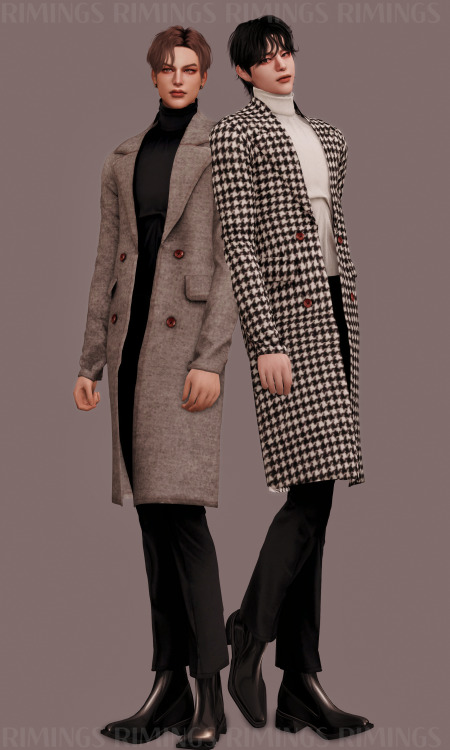 [RIMINGS] Double Button Long Coat Outfit - FULL BODY 2- NEW MESH- ALL LODS- NORMAL MAP- 20 / 20 SWAT