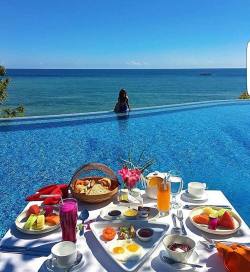 dont tempt me. dont do it   i would eat the hell outta that breakfast&hellip;i would swim the hell outta that pool soak it all up and then id enjoy that cool view. fuck it