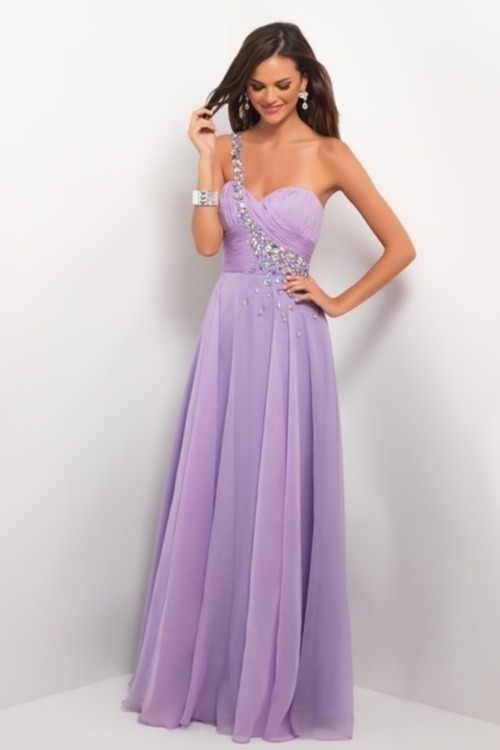 Beading & Sequins Long Column Chiffon St011 Prom Dress