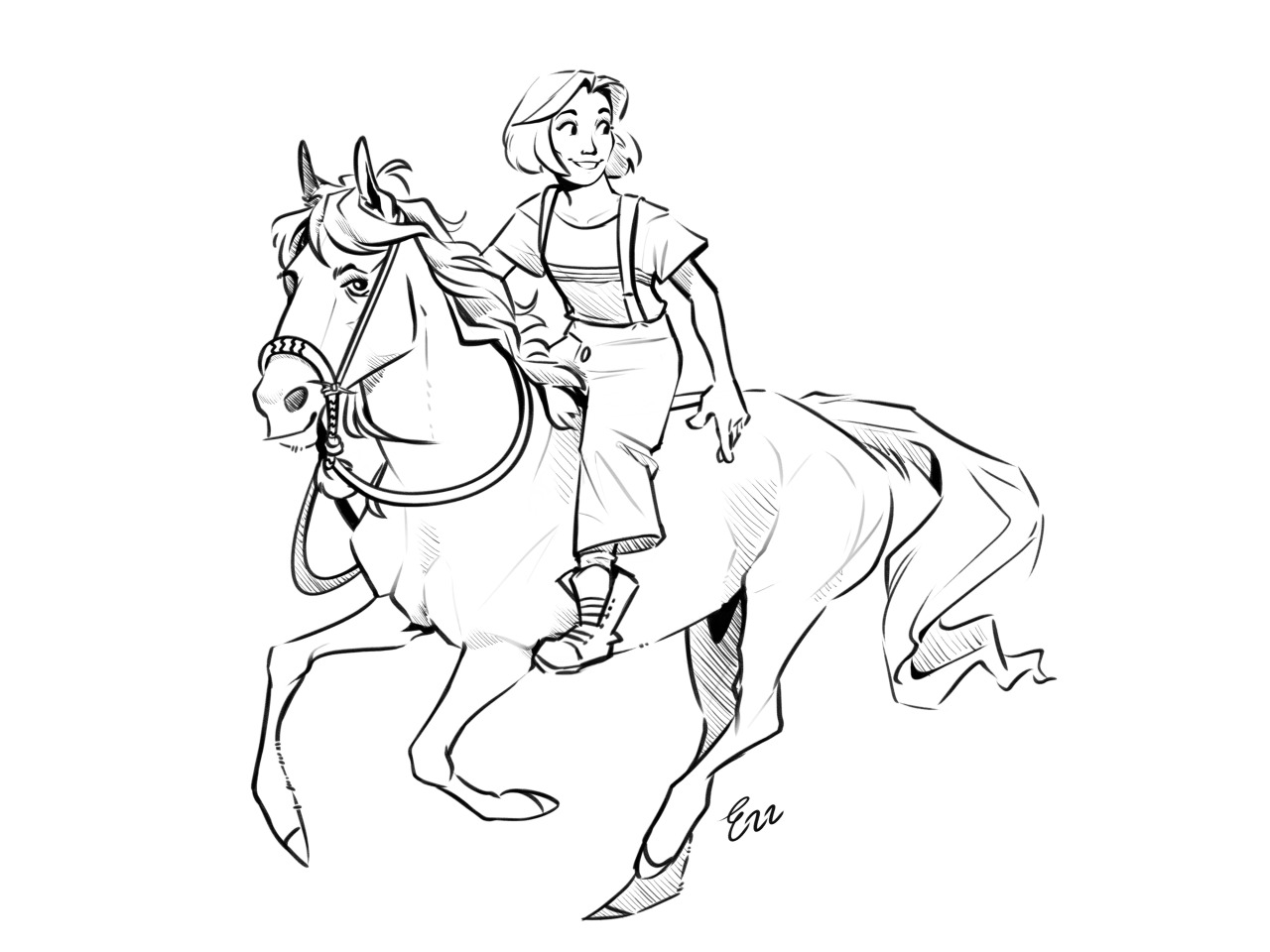 Started reading a horse girl au fic that gave Thirteen an adopted mustang which is objectively the best take I’ve ever encountered (theres a heart on my sleeve (youll take it when you leave) by sapphicsgalaxy) #thirteenth doctor#doctor who #thirteenth doctor fanart #thasmin#horse au #fanart of a fanfic  #also I apologize for wonky proportions Im in a bit of a learning phase  #color machine broke try again later #sketches#my art