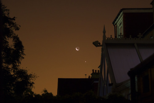 Porn astronomyblog:  Conjunction: Venus and Moon photos