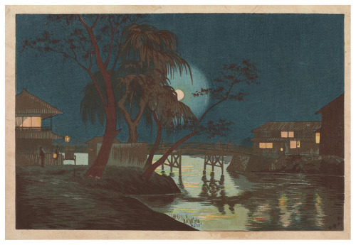 Kiyochika Kobayashi - nocturnal color woodblock prints