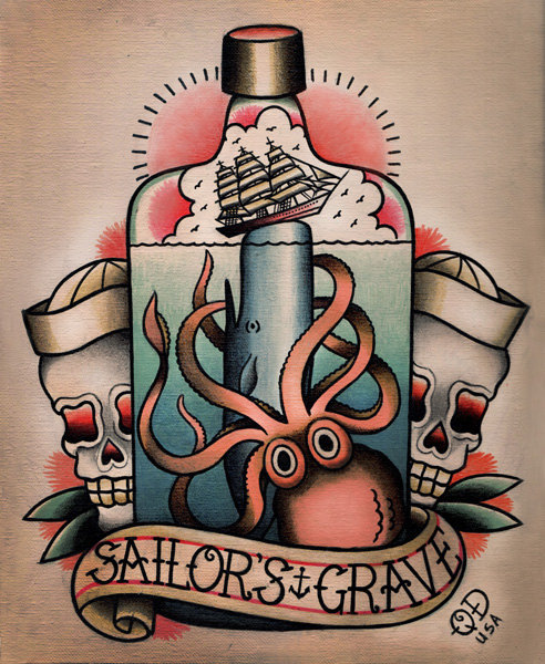 chivesmckay:  Traditional Style Nautical themed tattoo designs 