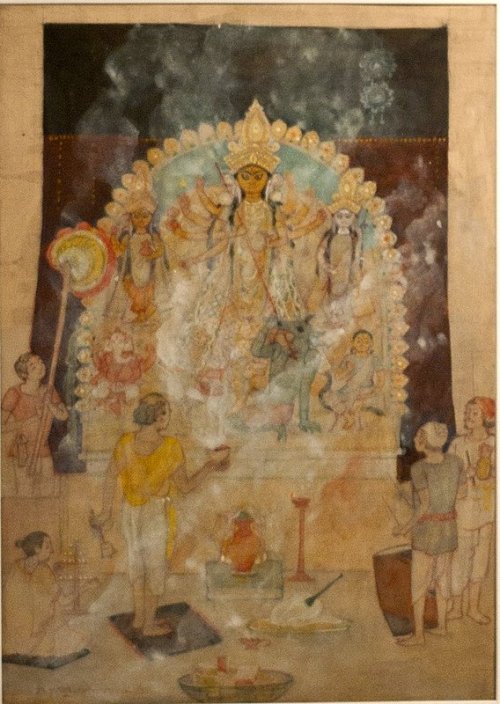 Sandhya Arati of Durga puja, by Ajoy Kumar Ghosh