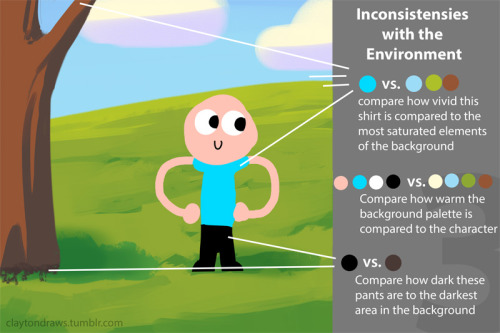 claytondraws:  A couple days ago a friend asked me how to color a character in an environment so I decided to throw together this quick tutorial!  I hope some people find it useful! 