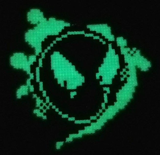 retrogamingblog:Glow-in-the-dark Pokemon Cross-stitches made by MeleeMissyStitchery