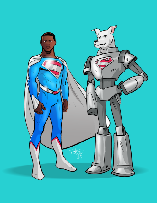 comickergirl: Superman and Krypto, from the Val-Zod story in Superman Red and Blue #2