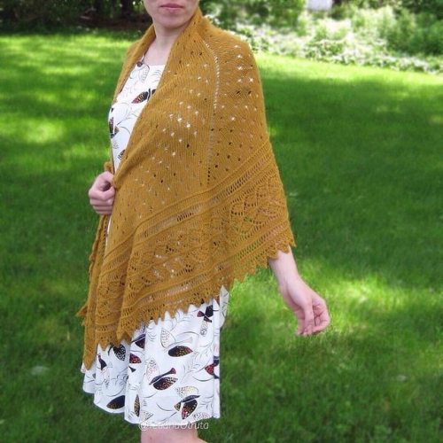 My Leaf Out Shawl pattern is now available as individual download via Ravelry and KnitPicks. This 