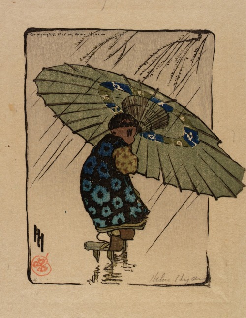 Helen Hyde (American, 1868-1919, b. Lima, NY, USA, d. Pasadena, CA, USA) - The Family Umbrella, 1915