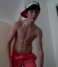 just-a-twink:  Cutie in Cap &amp; Red Shorts  Very cute