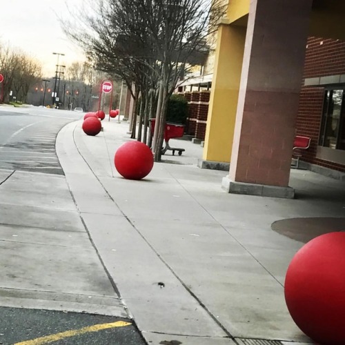 The orbiting red moons of target. #target #targetstyle #orbit #orbitbaby #redmoon #moon #redball #w