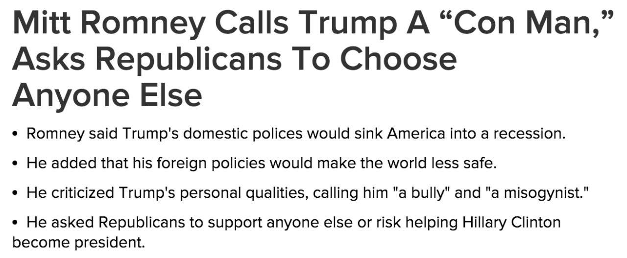 buzzfeed:  Mitt Romney, the Republican presidential candidate who lost to Barack