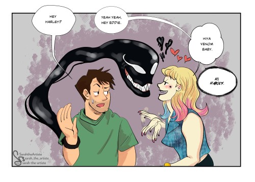 More Venom dating Harley, and ofc poor Eddie third wheeling it.