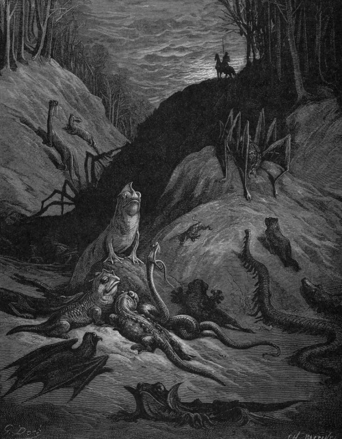 wonderful-strange:brudesworld: Orlando Furioso illustration by Gustave Dore (1832-1883)