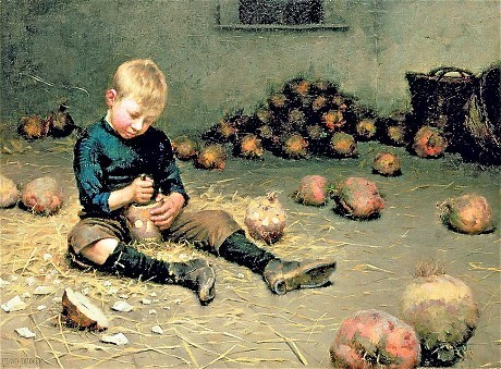 ‘Making Lanterns’ by Edward Docker painted in the late 19th century. For children in Victorian Brita