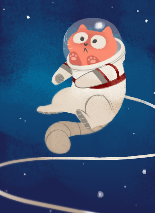 dailycatdrawings:456: Space CatBecause space is awesome and it’s finally Friday