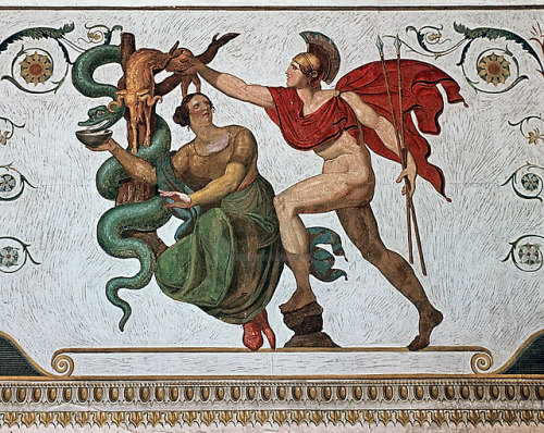 greekromangods:Mural Painting: Jason, Medea and the Golden Fleece1827Karl Friedrich Schinkel (1781&n