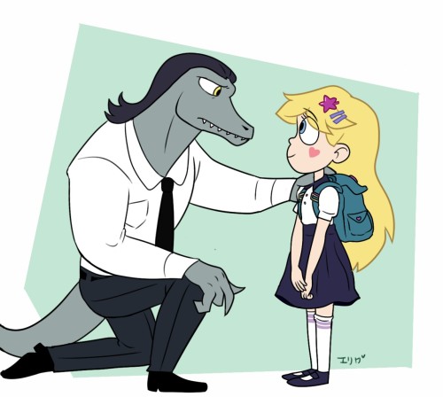 kabuki-akuma:  This…actually came from a dream I had recently. Toffee was taking an 11 year old Star Butterfly to school, and he was assuring her about not letting anyone get in her way since she’s different, it was super cute and I died inside tbh.