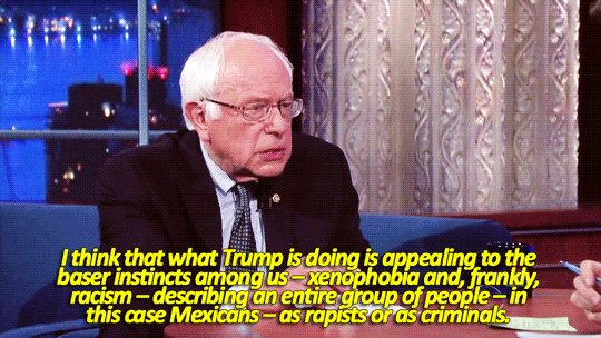 sandandglass:Bernie Sanders on The Late Show