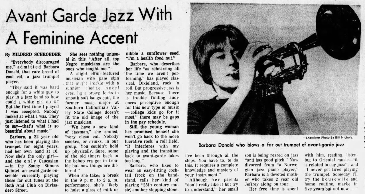 THE UNTOLD STORY — “Avant Garde Jazz With A Feminine Accent”...