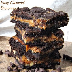 chefthisup:  Easy Caramel Pecan Brownies.