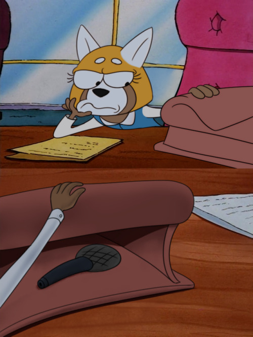 hungersformore:  rockosedits:  Aggretsuko in Rocko’s Modern Life style! I love Rocko. This is probably the push I need to go ahead and watch aggretsuko and other anime I have been putting aside.