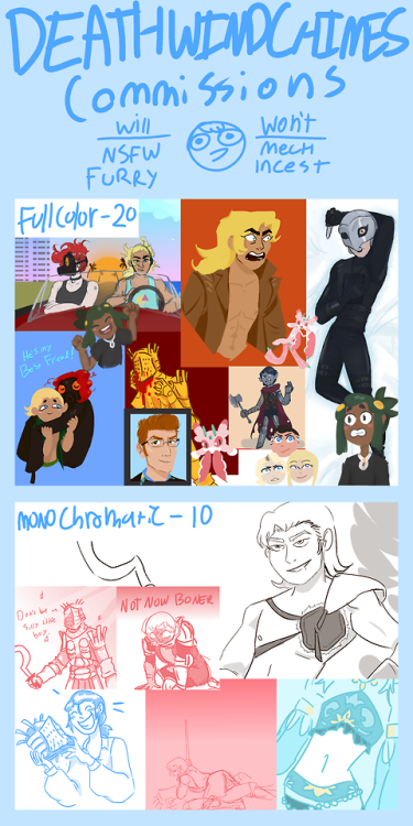 t-eeth:  HELLO! I’m crossposting from twitter!!! I’m opening Commissions again cause I’m between job