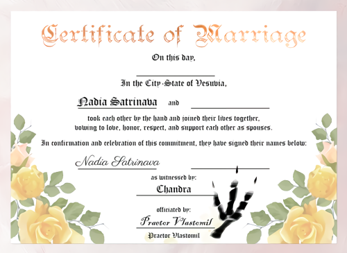 arcana-resources:THE ARCANA WEDDING CERTIFICATES Intended for fan use, no commercial use. WHO is you