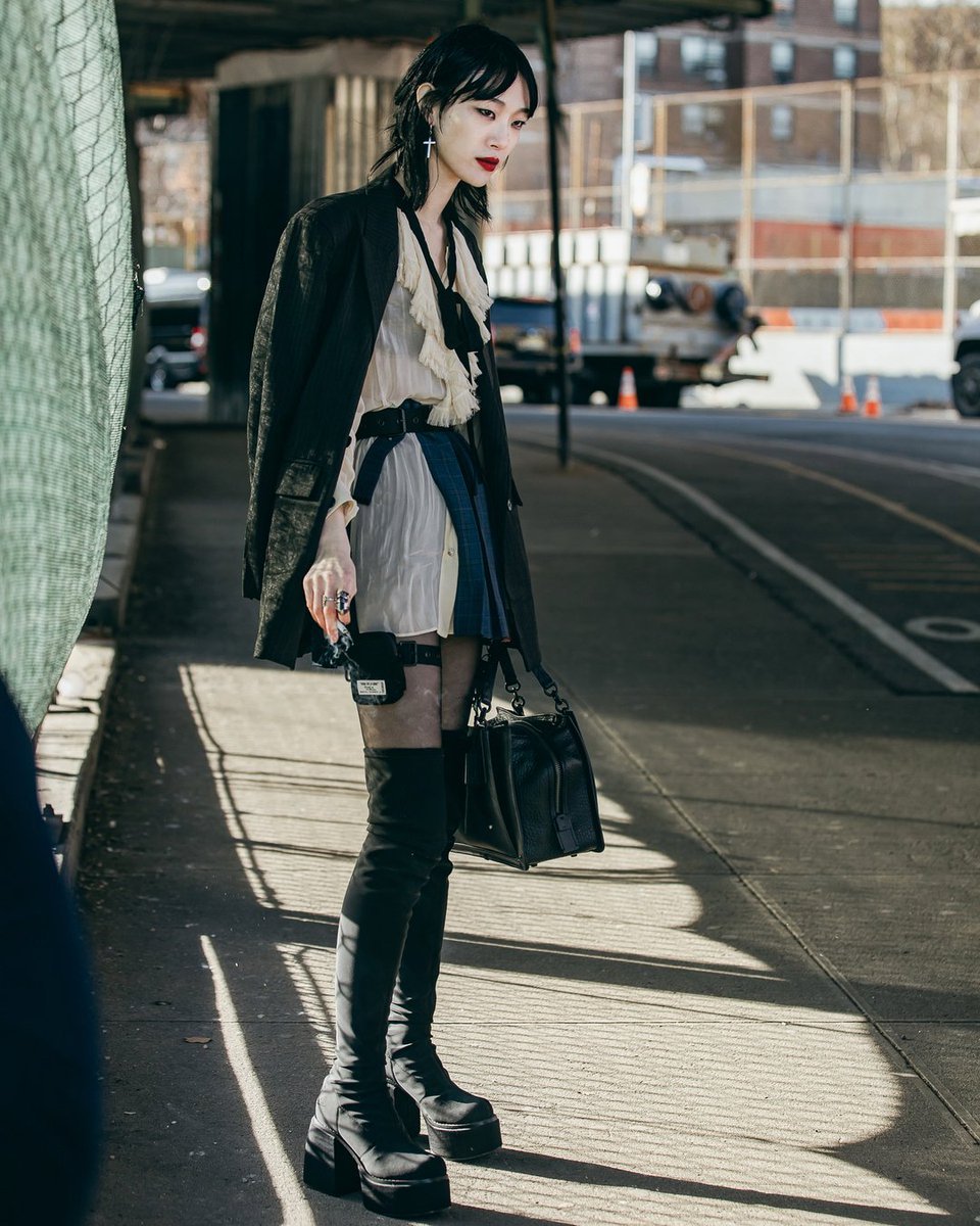 Black-is-no-colour — New York Fashion Week, Street Style. Model Sora