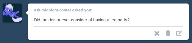 askclockwisewhooves:  every wednesday morning 3am is perfect time for afternoon tea