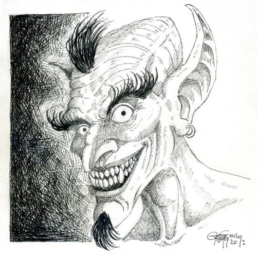 Mab’s Drawlloween Club Day 16: A Gregarious Grinning Goblin!#art #mabsdrawlloweenclub #mabgrav