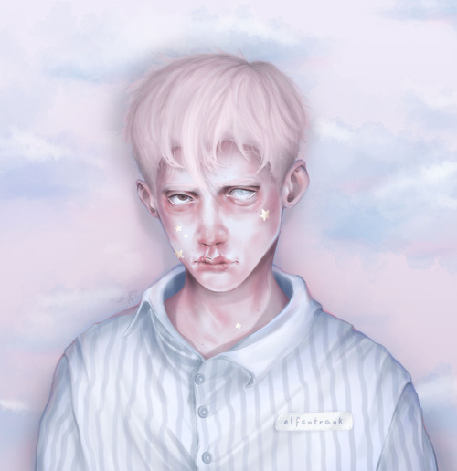 A sad pastel boi for you all. Also he is rocking my merch <3