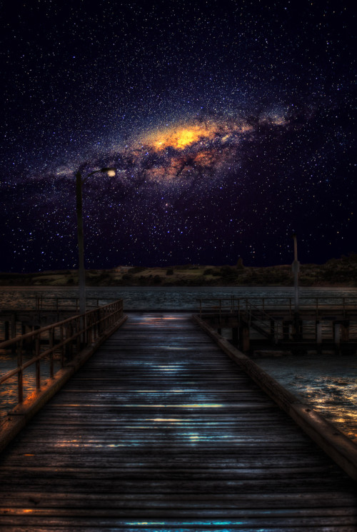 0ce4n-g0d - (via 500px / Starlight by the pier by Harry Mellos)