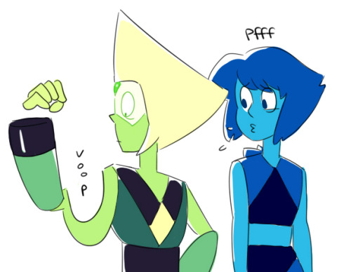 angeban:  This is the second comic I’ve drawn with Peridot being flustered and Lapis laughing at her, I think I have a problem 