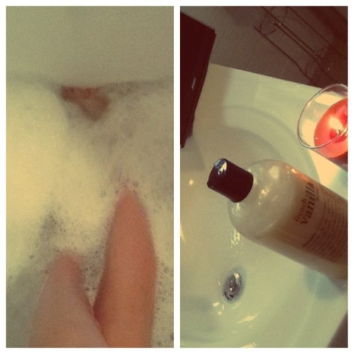 Saturday ritual? Errands, house cleaning, laundry and then candles, bubbles, and good music