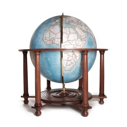 This 127cm (50 inch) diameter globe is cradled in a handcrafted Oak or Walnut base and available is 